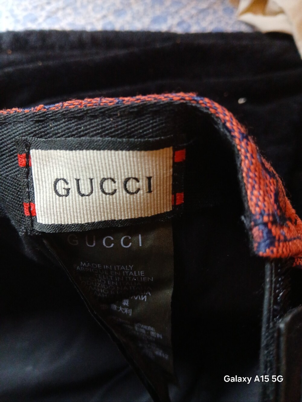 Gucci Rust Red Baseball Cap with Navy GG Pattern - Picture 4 of 7